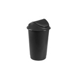 Cos gunoi, 60 litri, Flip Flap Delta negru, Plastor Trading