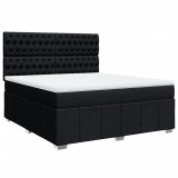 Cumpara ieftin Pat box spring cu saltea, negru, 180x200 cm, catifea