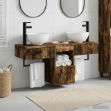 Cumpara ieftin Set dulap baie 3 buc. Stejar fumuriu 40 x 41 x 56 cm