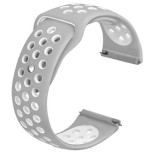 Cumpara ieftin Curea silicon compatibila Fossil Gen 5 Smartwatch, telescoape Quick Release, 22mm, Alb/Gri, Very Dream