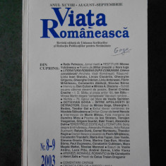 REVISTA VIATA ROMANEASCA (numarul 8-9, anul 2003)