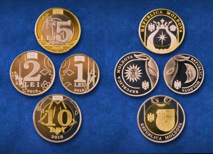 MOLDOVA LOT / SET ( 4 buc ) 1 + 2 + 5 + 10 LEI 2018 - UNC , necirculate