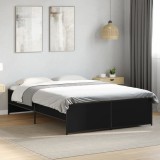 VidaXL Cadru de pat, negru, 120x190 cm, lemn prelucrat și metal