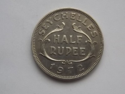 HALF RUPEE 1972 SEYCHELLES-XF foto