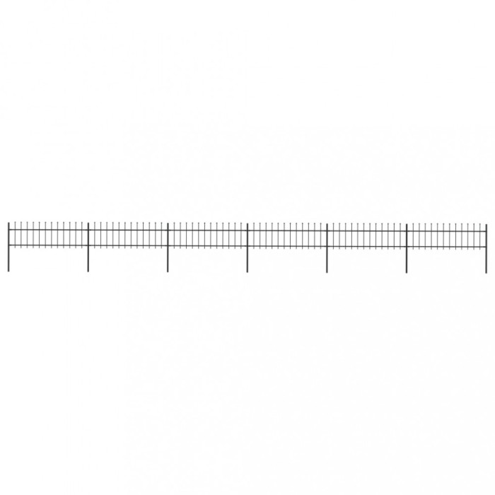 vidaXL Gard de grădină cu v&acirc;rf tip suliță din oțel 1070x60 cm negru 277598