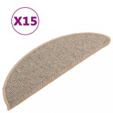 Cumpara ieftin Covorase pentru scari, 15 buc., 56x17x3 cm, maro, semirotunde
