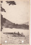 AMS - ILUSTRATA 1291, PIATRA-NEAMT , PLUTE PE BISTRITA, ANUL 1955, cu perforari