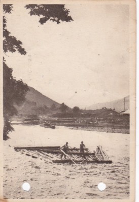 AMS - ILUSTRATA 1291, PIATRA-NEAMT , PLUTE PE BISTRITA, ANUL 1955, cu perforari foto