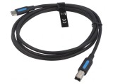 Cablu USB 2.0 B la USB C 1.5m Negru 2A, Vention