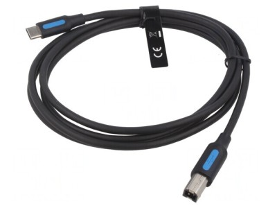 Cablu USB 2.0 B la USB C 1.5m Negru 2A foto