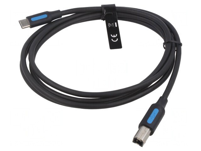 Cablu USB 2.0 B la USB C 1.5m Negru 2A
