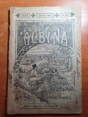 albina 18 aprilie 1899-numar de paste,multe articole,v. alecsandri,george cosbuc foto