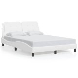 Cumpara ieftin Cadru de pat fara saltea, Zadar, alb, 140x190 cm, piele ecologica