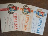 CONSILIUL ...EDUCATIE FIZICA SI SPORT *** 3 DIPLOME, 1970-1973 * Pret pentru o singura diploma
