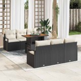 vidaXL Set de canapele pentru grădină 7 pcs Negru Rattan poli 3358392