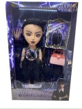 Papusa Wednesday Addams Family cu rochita bal, melodie originala si accesorii bf2023