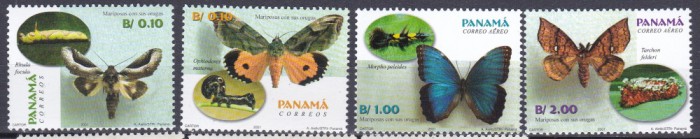 DB1 Fauna Fluturi 2001 Panama 4 v. MNH