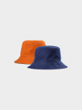 Pălărie reversibilă bucket hat pentru bărbați - bleumarin/portocalie, 4F Sportswear