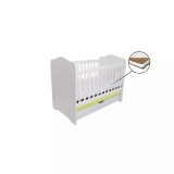 Cumpara ieftin Patut Eurogloria Como cu sertar - Alb cu Verde + Saltea Cocos 10 cm