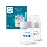 Set biberoane anti-colici pentru +0 luni SCY100/02, 2x125ml, Philips Avent