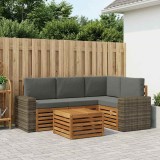vidaXL Set de canapele de exterior 5 pcs Natural și Antracit 3384338
