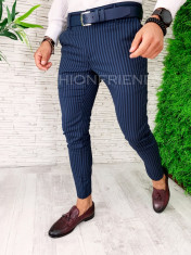 Pantaloni conici pentru barbati eleganti in dungi - LICHIDARE DE STOC - A5287 foto