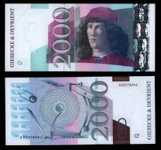 Germany Giesecke &amp; Devrient bancnota test UNC Boticelli 2000