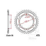 Pinion Spate Moto MBS 530 Z48 JT JTR479.48 Fier