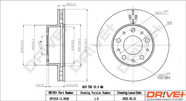 Dr!ve+ DP1010.11.0548 Disc frana