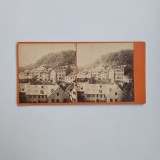 Fotografie stereoscopica de colectie, Fotograf anonim, Peisaj urban din Belgia, Europa, ca. 1875-1880