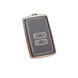 Husa Cheie Renault Megane, Kadjar, Captur, Clio Smartkey 4 Butoane , Tpu, Design, Negru Cu auriu AutoProtect KeyCars, Oem