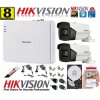 Kit supraveghere ultraprofesional Hikvision 2 camere 8MP 4K IR 80M DVR 4 canale accesorii incluse si HDD SafetyGuard Surveillance