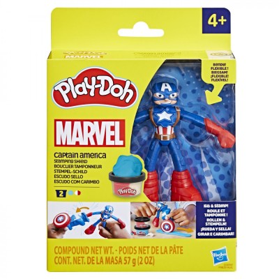 PLAY-DOH MARVEL FIGURINA FLEXIBILA CU ACCESORII CAPTAIN AMERICA 10CM SuperHeroes ToysZone foto