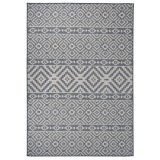Covor exterior Gossi, 160x230 cm, albastru cu dungi, tesatura plata, rezistent UV si intemperii, polipropilena