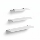 Cumpara ieftin Raft de perete Leila, 3 Piese, Gri - Alb, 50x14 cm