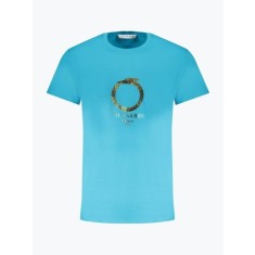 Tricou barbati din bumbac cu decolteu la baza gatului, Azur, M