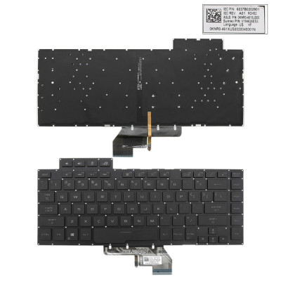Tastatura Laptop, Asus, ROG Zephyrus M15 GU502DU, GU502LU, GU502LV, GU502LW, iluminata, layout US foto