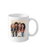 Cana din ceramica haioasa, 330 ml, alba, pentru pasionatii de muzica, tema Led Zeppelin