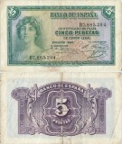 1935, 5 Pesetas (P-85a.2) - Spania