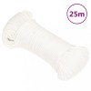 VidaXL Frânghie de barcă, alb complet, 3 mm, 25 m, polipropilenă