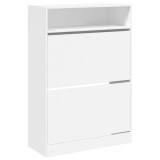 Cumpara ieftin Dulap de pantofi cu 2 sertare rabatabile, alb, 80x34x116 cm
