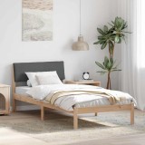 vidaXL Cadru de pat maro și gri &icirc;nchis 90 x 190 cm Lemn masiv de pin 878575