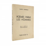 Ilarie Voronca, Po&egrave;mes parmi les hommes, 1934, exemplar numerotat, cu dedicație pentru Eugen Lovinescu