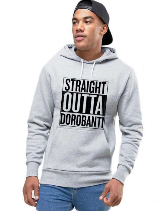 Hanorac Barbati Gri - Straight Outta Dorobanti - M