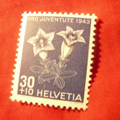 Timbru Elvetia 1943 - Pro Juventute , Flora , val. 30C