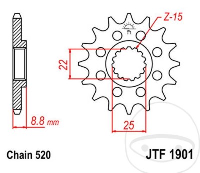 Pinion fata KTM Husaberg Beta Husqvarna foto