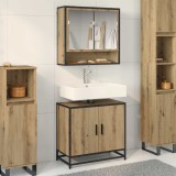 vidaXL Set de mobilier pentru baie cu raft 2 pcs Stejar Artizanal 3402346