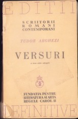 C3810 Tudor Arghezi Versuri, a doua ediție adăugită, 1940
