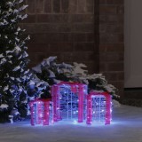 vidaXL Decorație cutie de cadou 3 pcs albastru 20 x 20 x 21 cm Acril 42019086