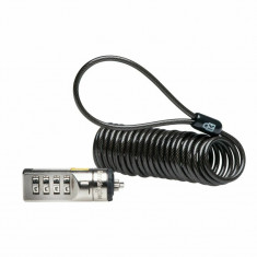CABLU securitate KENSINGTON pt. notebook slot standard cifru cu patru discuri conectare directa 1.8m cablu otel spiralat 3.5mm &amp;amp;quot;K64670EU&amp;amp;quot; foto